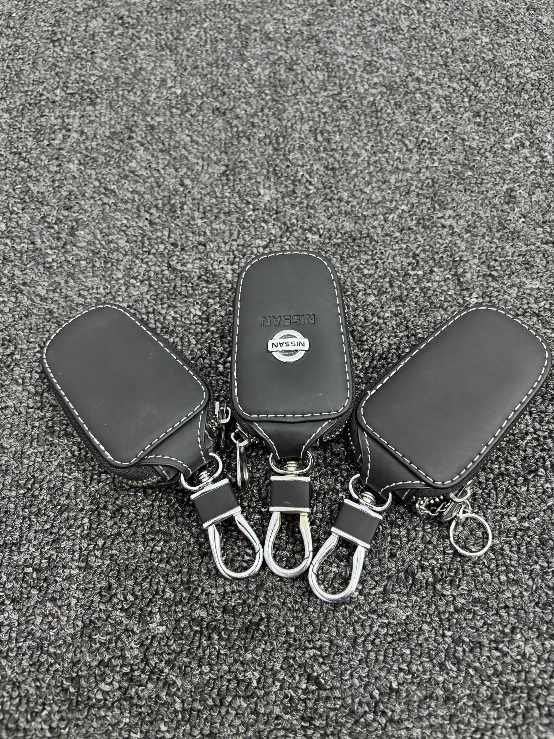 Image Étui en cuir pour clé de voiture Nissan